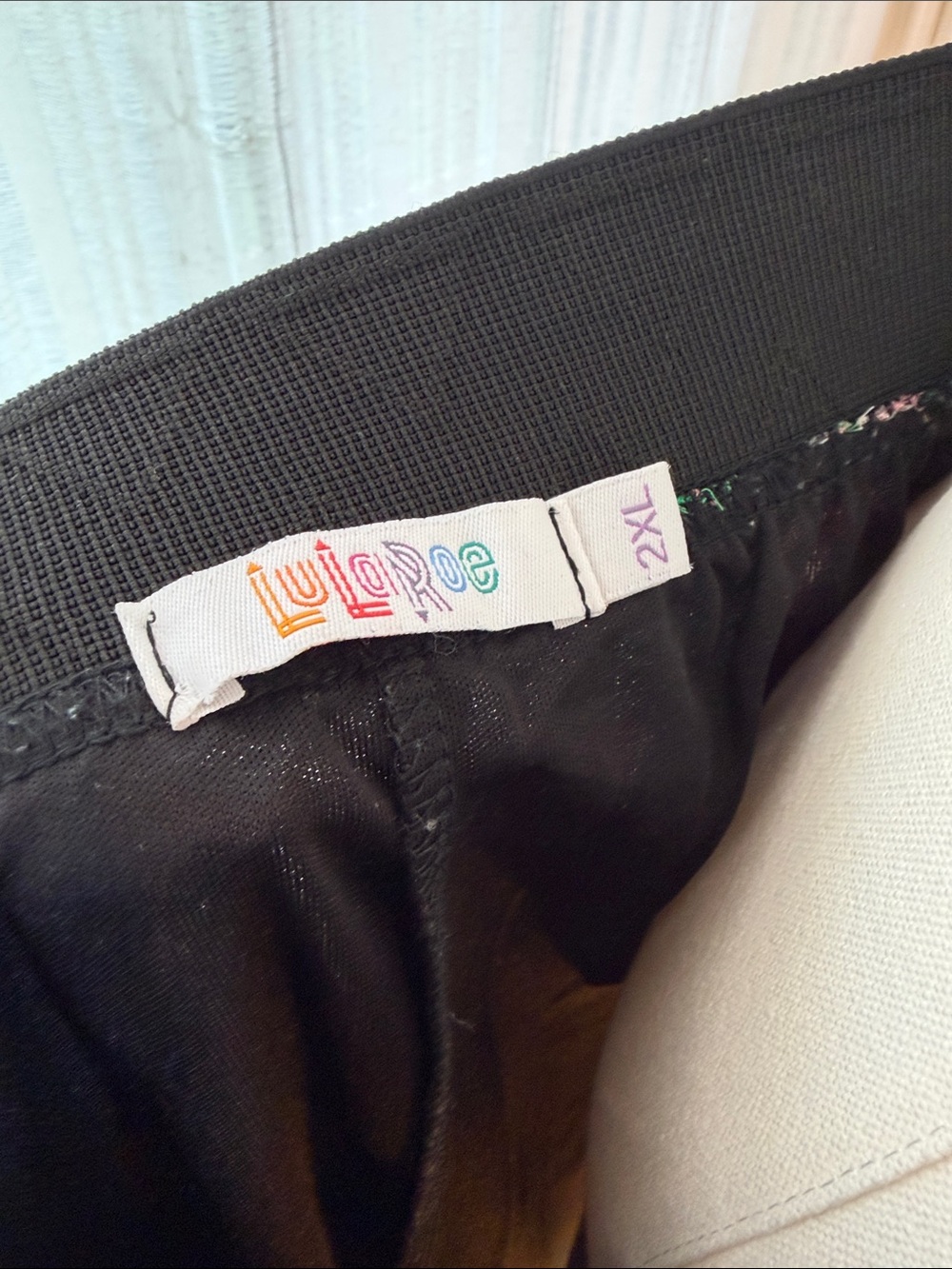 LuLaRoe Black Maxi Skirt with Pink and Green Floral Print - Picture 2 of 5